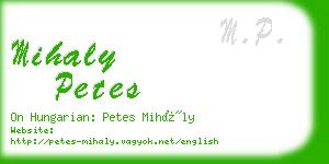 mihaly petes business card